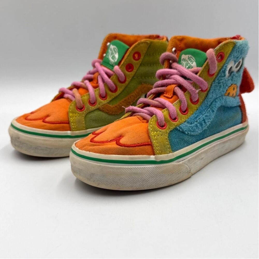 Vans x Sesame Street Sk8-Hi Zip Toddler Size 12 Cookie Monster Oscar Mashup